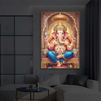 Shree Ganesh Modern Luxury Backlight Vertical Wall Art