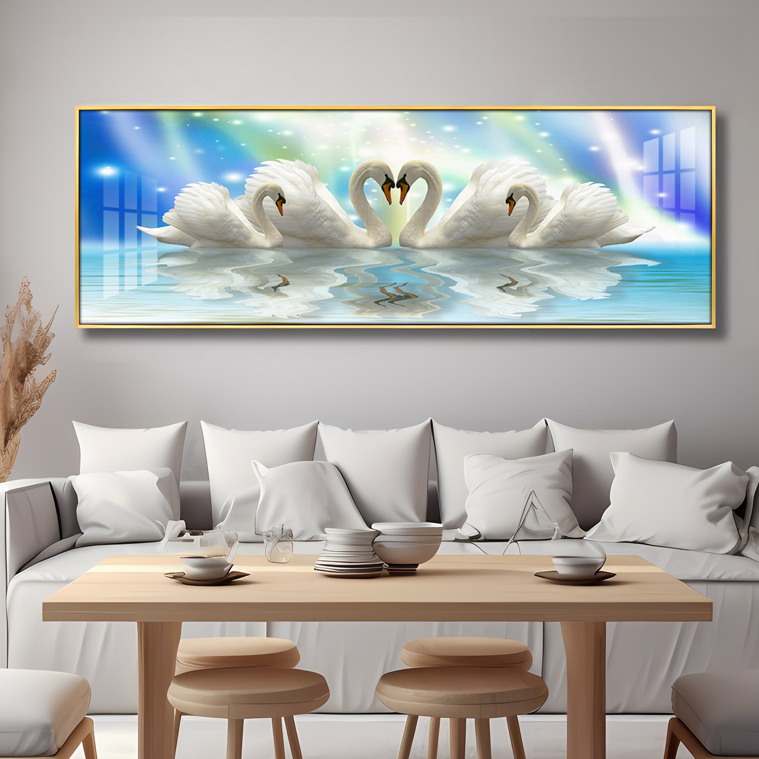 Elegant Swan Premium Acrylic Horizontal Wall Art