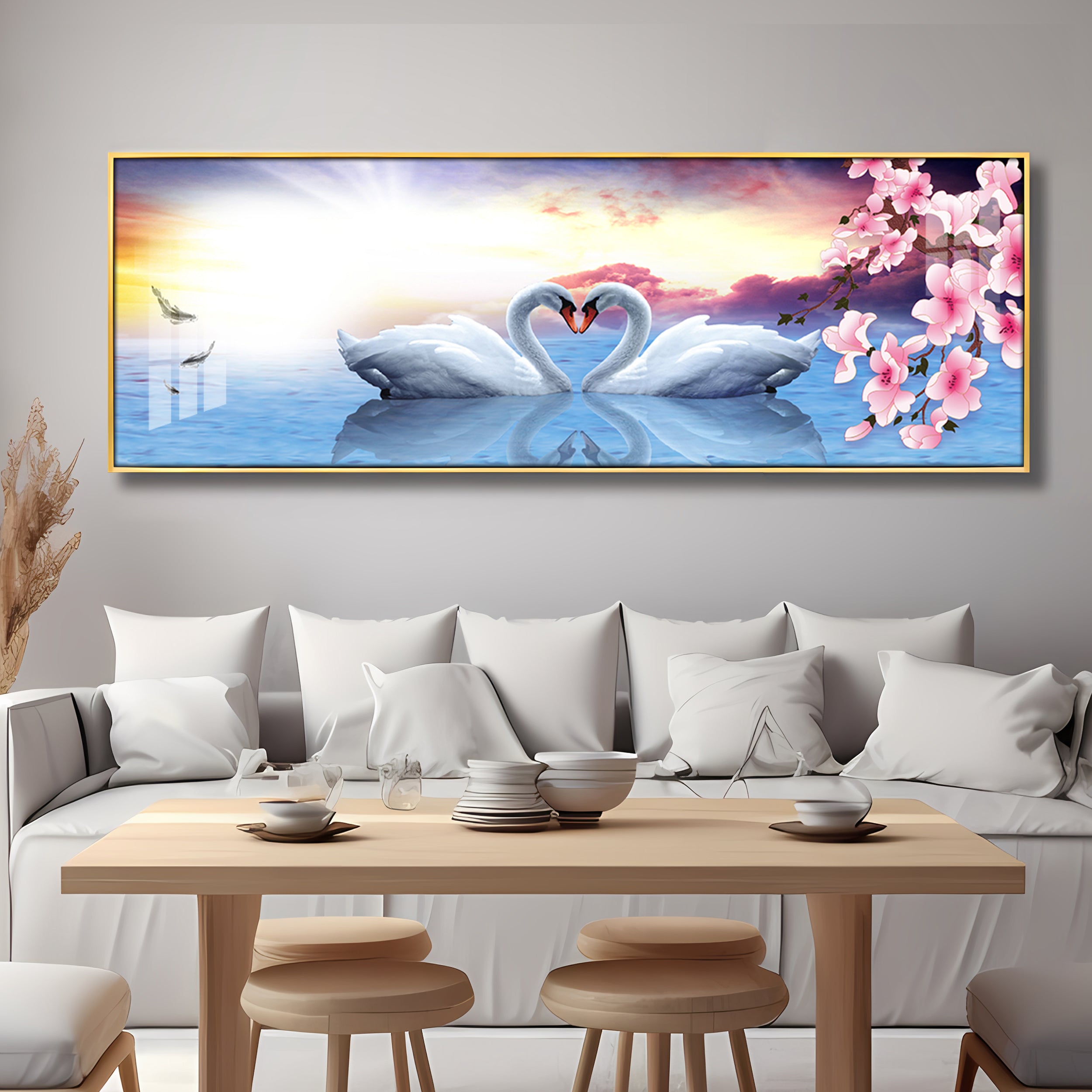 Love Of Swans Premium Acrylic Horizontal Wall Art