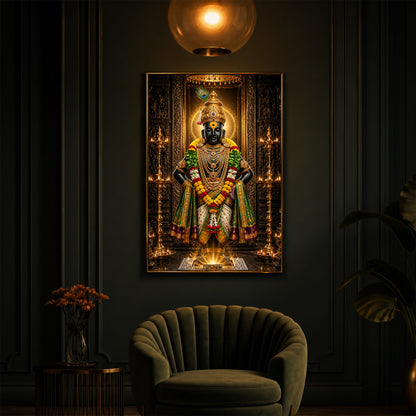 God Vitthal Modern Luxury Backlight Vertical Wall Art