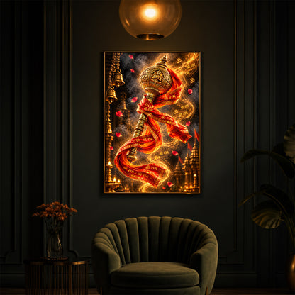 Golden Gada Modern Luxury Backlight Vertical Wall Art