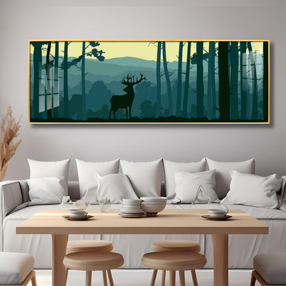 Deer In Forest Premium Acrylic Horizontal Wall Art