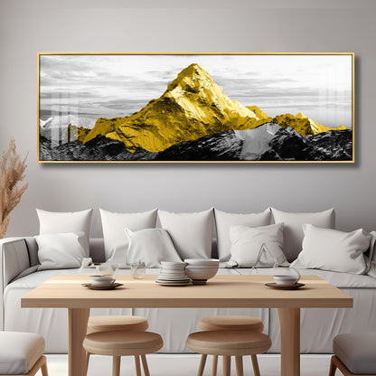 Elegant Yellow Mountains Premium Acrylic Horizontal Wall Art
