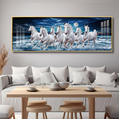 High-Quality Vastu Seven Running Horse Premium Acrylic Horizontal Wall Art