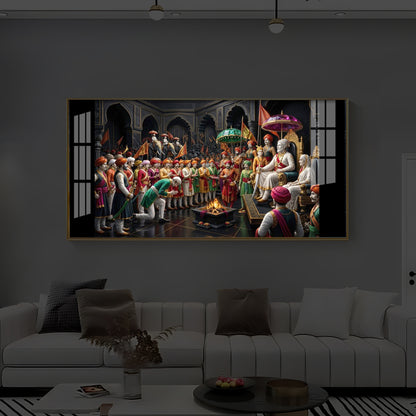 Chhatrapati Shivaji Maharaj Raj Darbar Modern Luxury Backlight Horizontal Wall Art