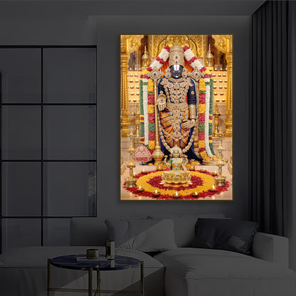 Tirupati Balaji Modern Luxury Backlight Vertical Wall Art