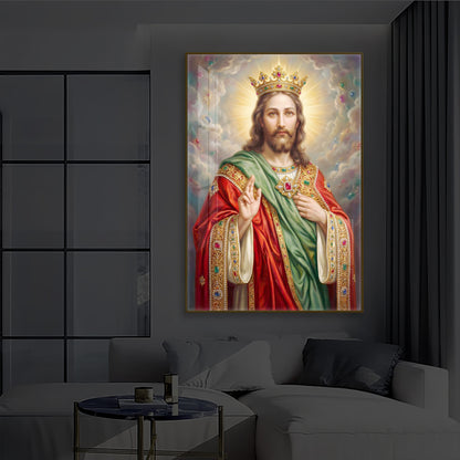 Christ The King Jesus Modern Luxury Backlight Vertical Wall Art