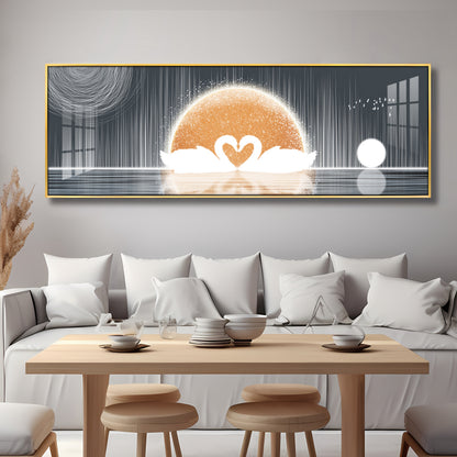 Serene Swanscape Premium Acrylic Horizontal Wall Art
