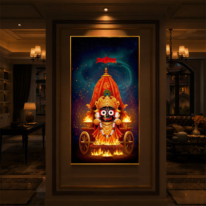 Jagannath Prabhu Modern Luxury Backlight Vertical Wall Art