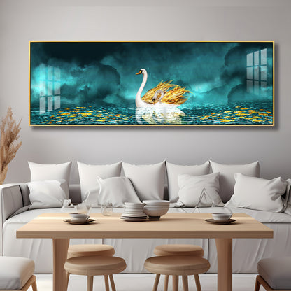Serene Swan Drift Premium Acrylic Horizontal Wall Art