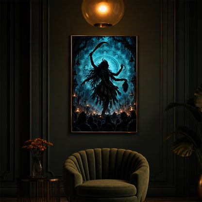 Maa Mahakali Modern Luxury Backlight Vertical Wall Art