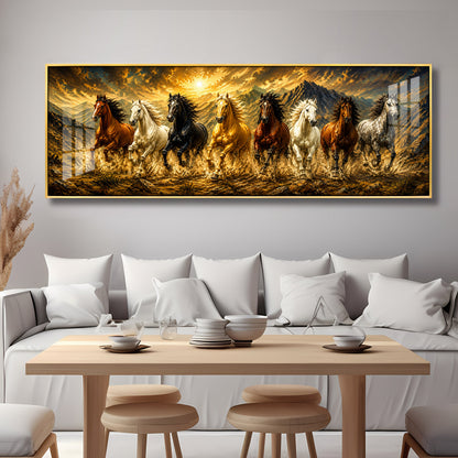 Eight Horses Mountains Premium Acrylic Horizontal Wall Art