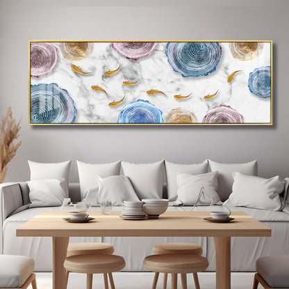 Fish With Abstract Circular Premium Acrylic Horizontal Wall Art