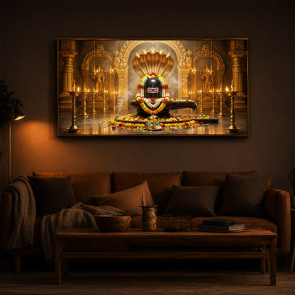 Bholenath Ji Modern Luxury Backlight Horizontal Wall Art