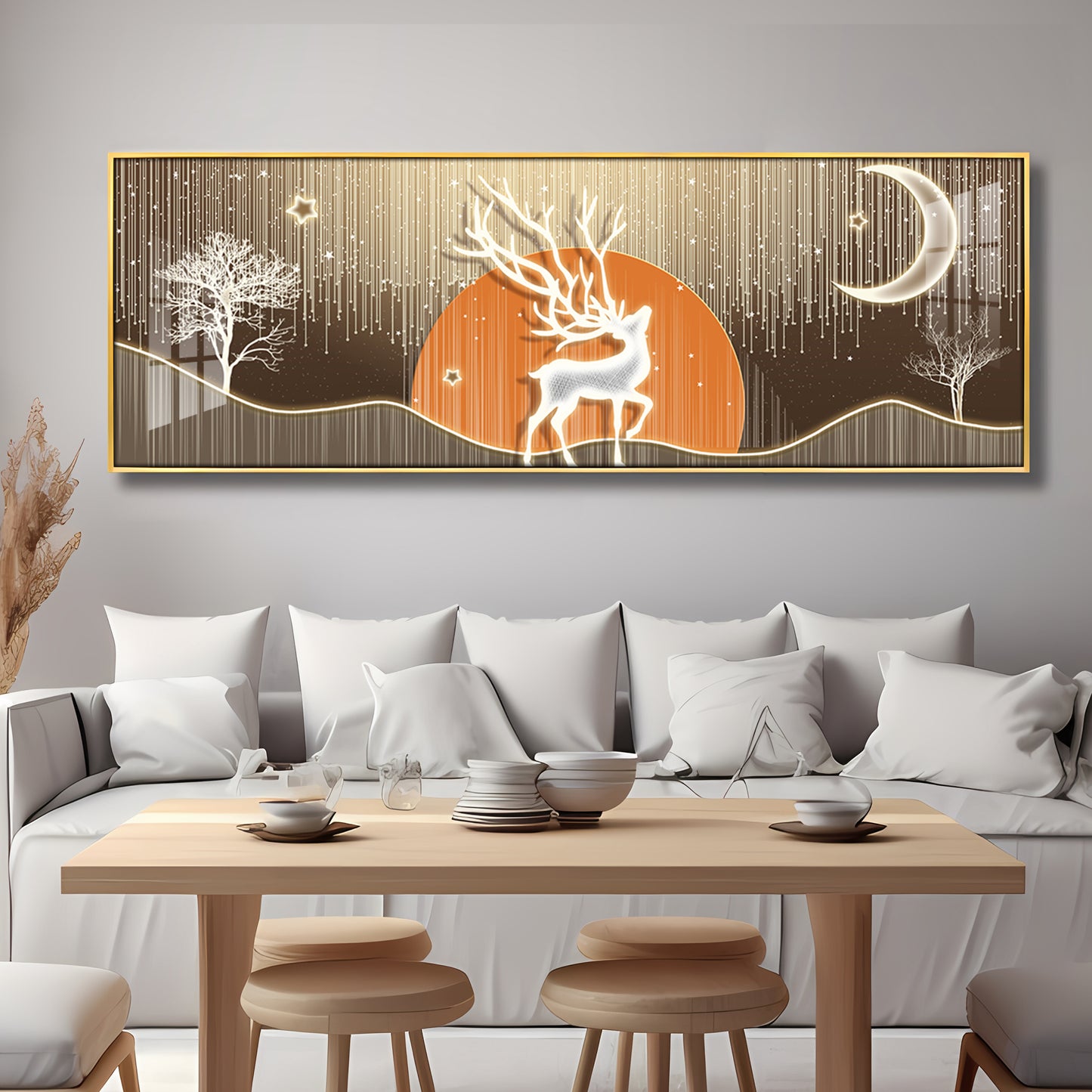 Deer Silverlight Stag Premium Acrylic Horizontal Wall Art