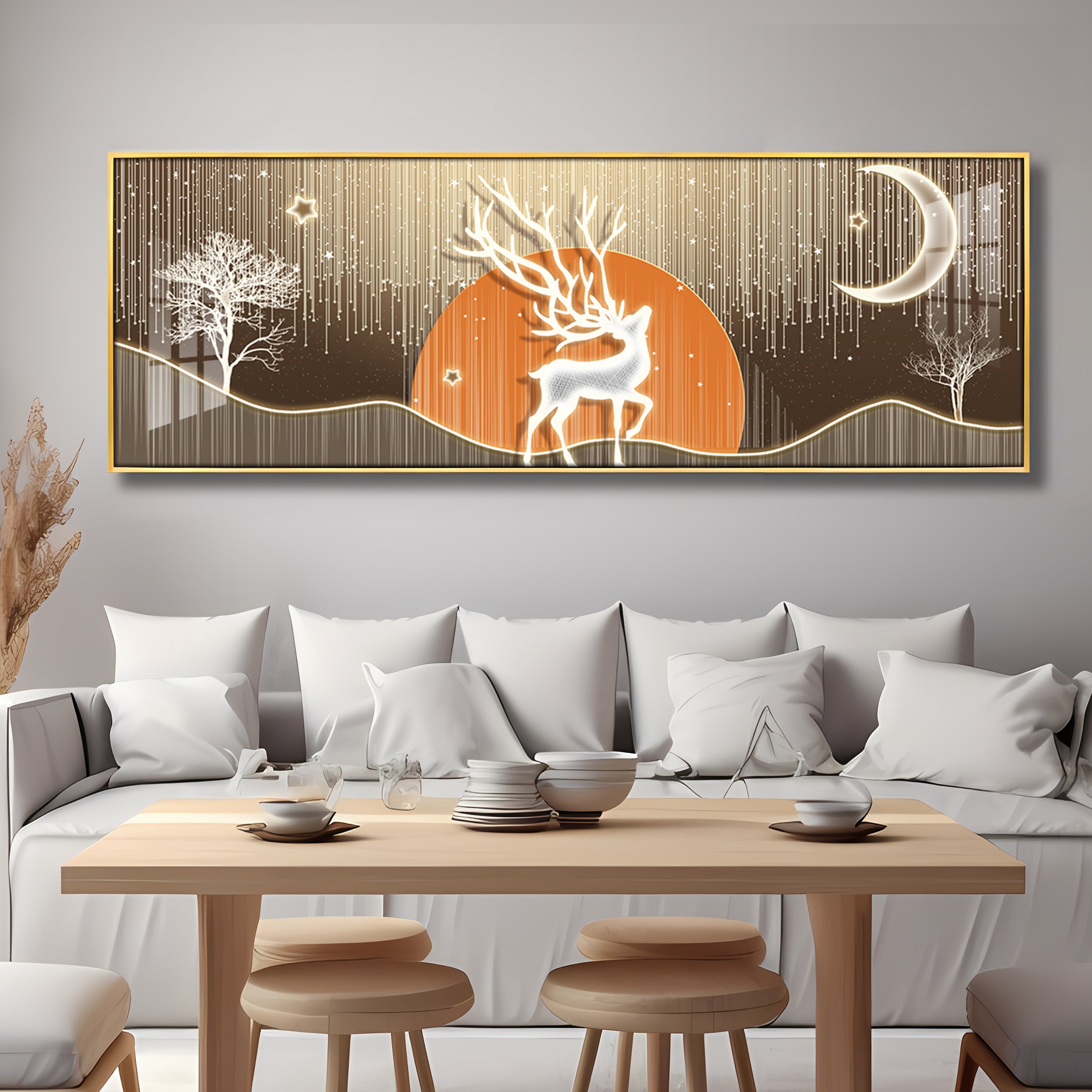 Deer Silverlight Stag Premium Acrylic Horizontal Wall Art