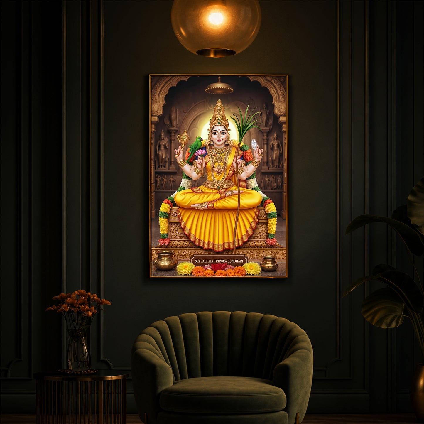 Sri Vidhya Sadhana Modern Luxury Backlight Vertical Wall Art
