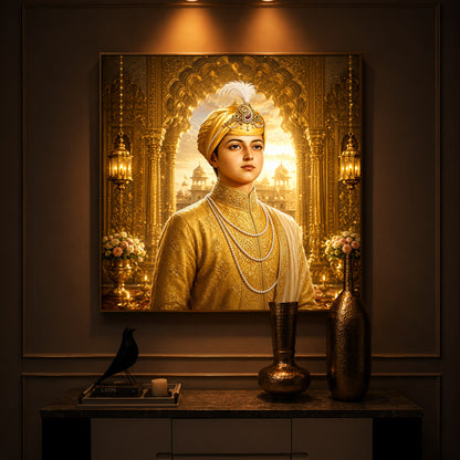 Guru Har Krishan Ji Modern Luxury Backlight Square Wall Art