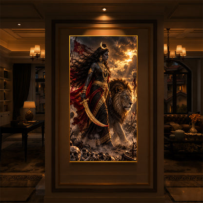 Mata Kali Modern Luxury Backlight Vertical Wall Art