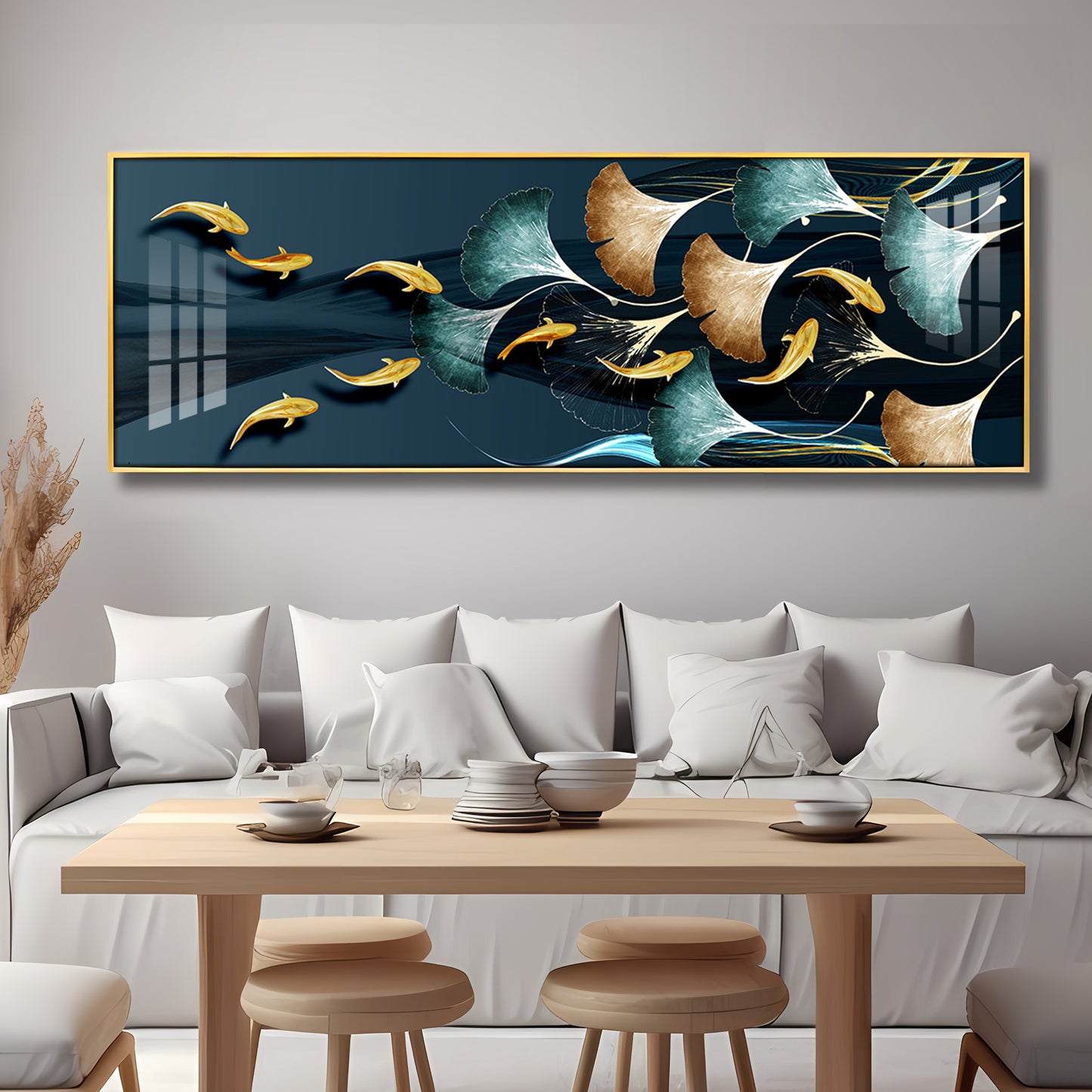 Glittering Goldfish Gala Premium Acrylic Horizontal Wall Art