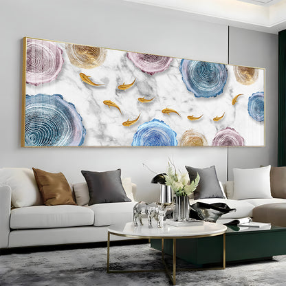 Fish With Abstract Circular Premium Acrylic Horizontal Wall Art