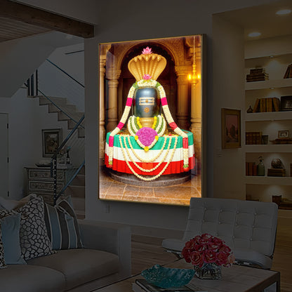 Om Namaha Shivaya Modern Luxury Backlight Vertical Wall Art