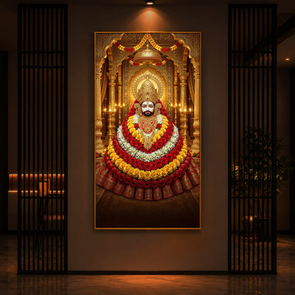 Khatu Shyam Baba Modern Luxury Backlight Vertical Wall Art
