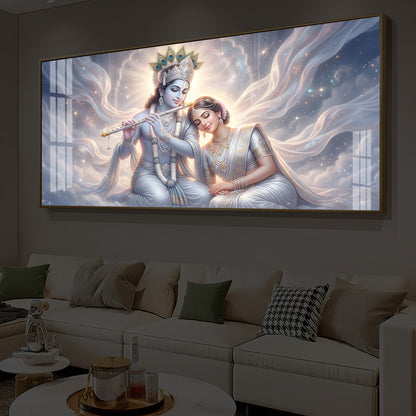Krishna Radha Modern Luxury Backlight Horizontal Wall Art