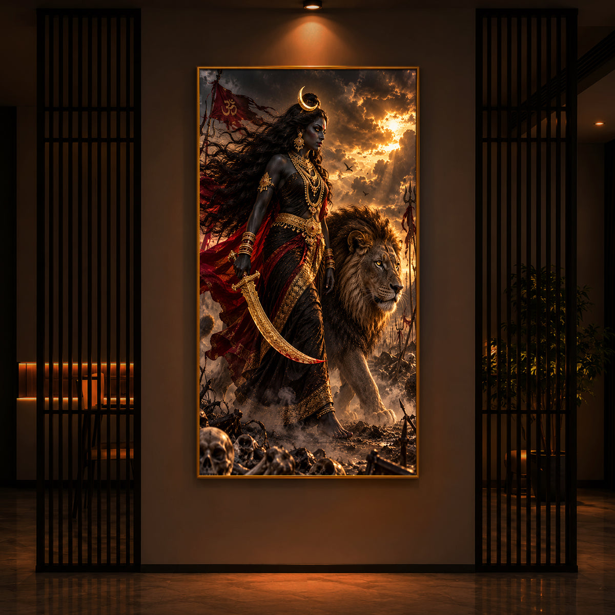 Mata Kali Modern Luxury Backlight Vertical Wall Art