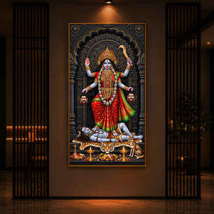 Mahakali Modern Luxury Backlight Vertical Wall Art