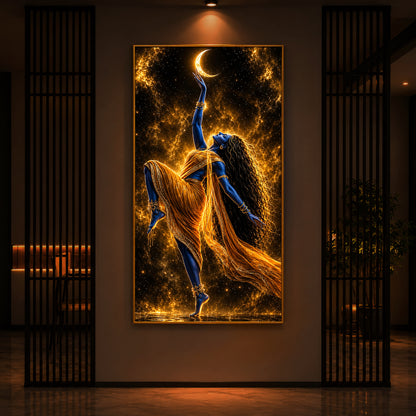 Divine Maa Kalaratri Modern Luxury Backlight Vertical Wall Art