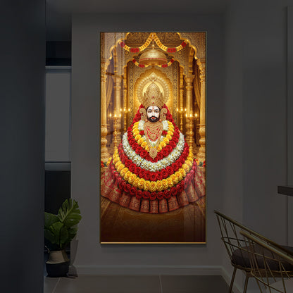 Khatu Shyam Baba Modern Luxury Backlight Vertical Wall Art