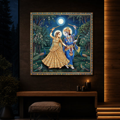 Radha Krishna Definition Of Love Modern Luxury Backlight Square Wall Art