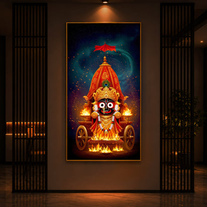 Jagannath Prabhu Modern Luxury Backlight Vertical Wall Art