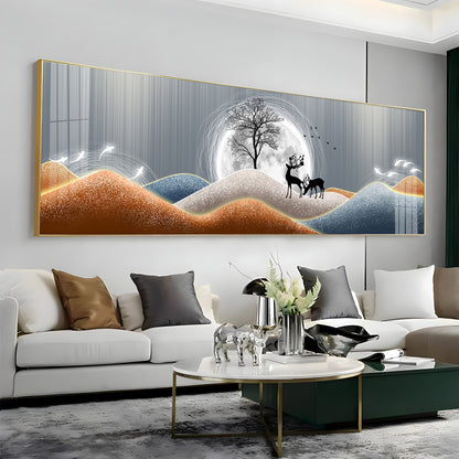 Deer & Tree Harmony Premium Acrylic Horizontal Wall Art