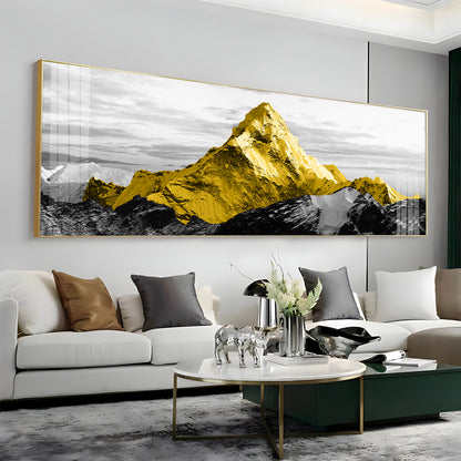 Elegant Yellow Mountains Premium Acrylic Horizontal Wall Art