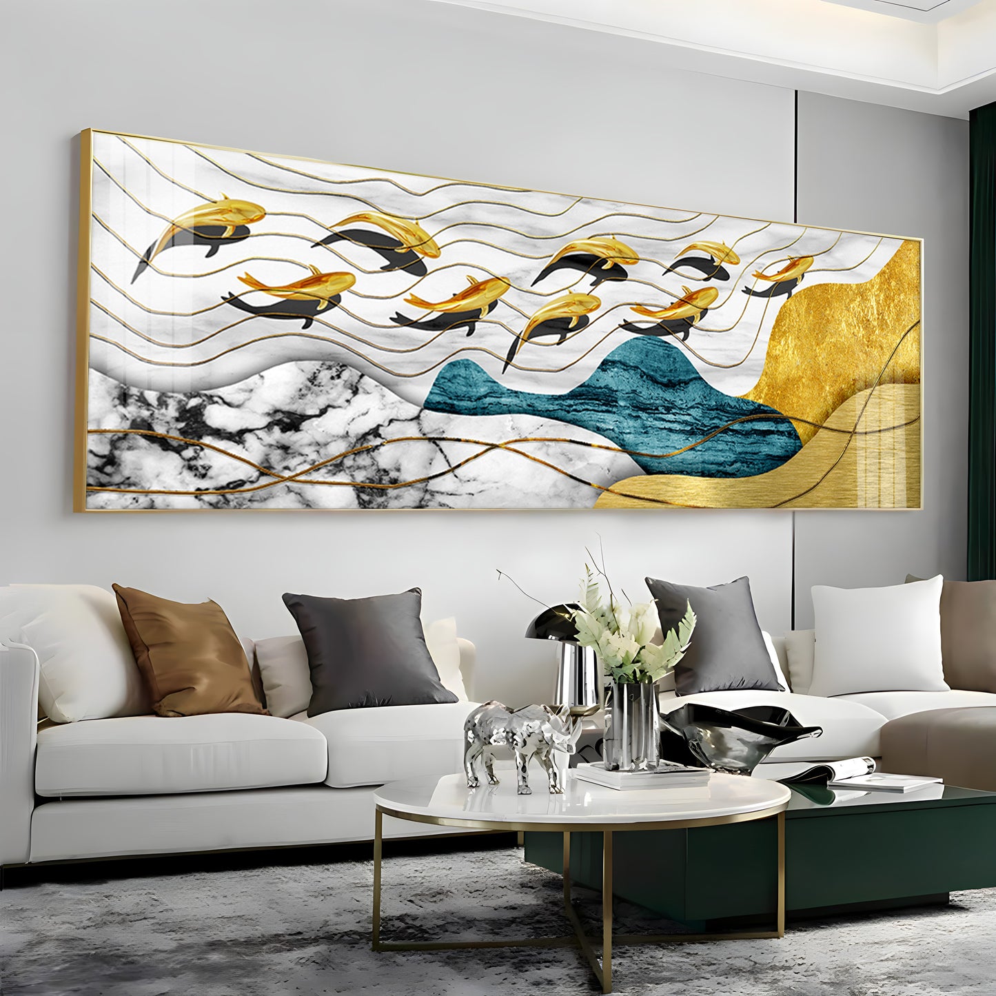 Golden Wings Elegance Premium Acrylic Horizontal Wall Art