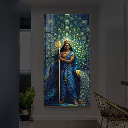 Murugan Bhagwan Ji Modern Luxury Backlight Vertical Wall Art