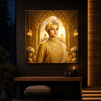 Guru Har Krishan Ji Modern Luxury Backlight Square Wall Art