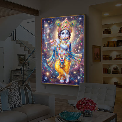 Bal Shree Krishna Modern Luxury Backlight Vertical Wall Art