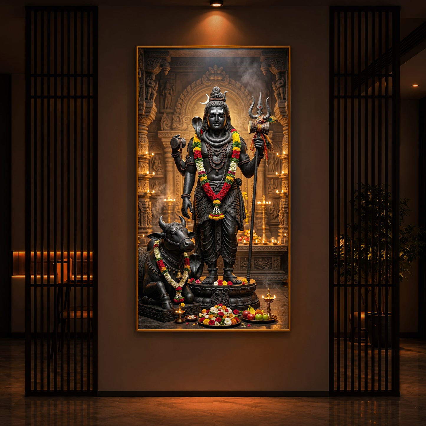 Divine Shivay Modern Luxury Backlight Vertical Wall Art