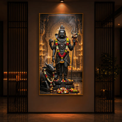 Divine Shivay Modern Luxury Backlight Vertical Wall Art