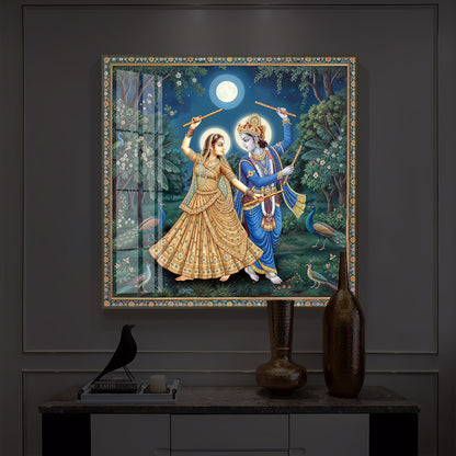 Radha Krishna Definition Of Love Modern Luxury Backlight Square Wall Art