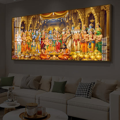 Srinivasa Kalyanam Modern Luxury Backlight Horizontal Wall Art