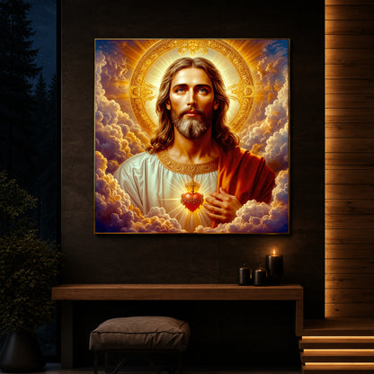 Lord Jesus Modern Luxury Backlight Square Wall Art