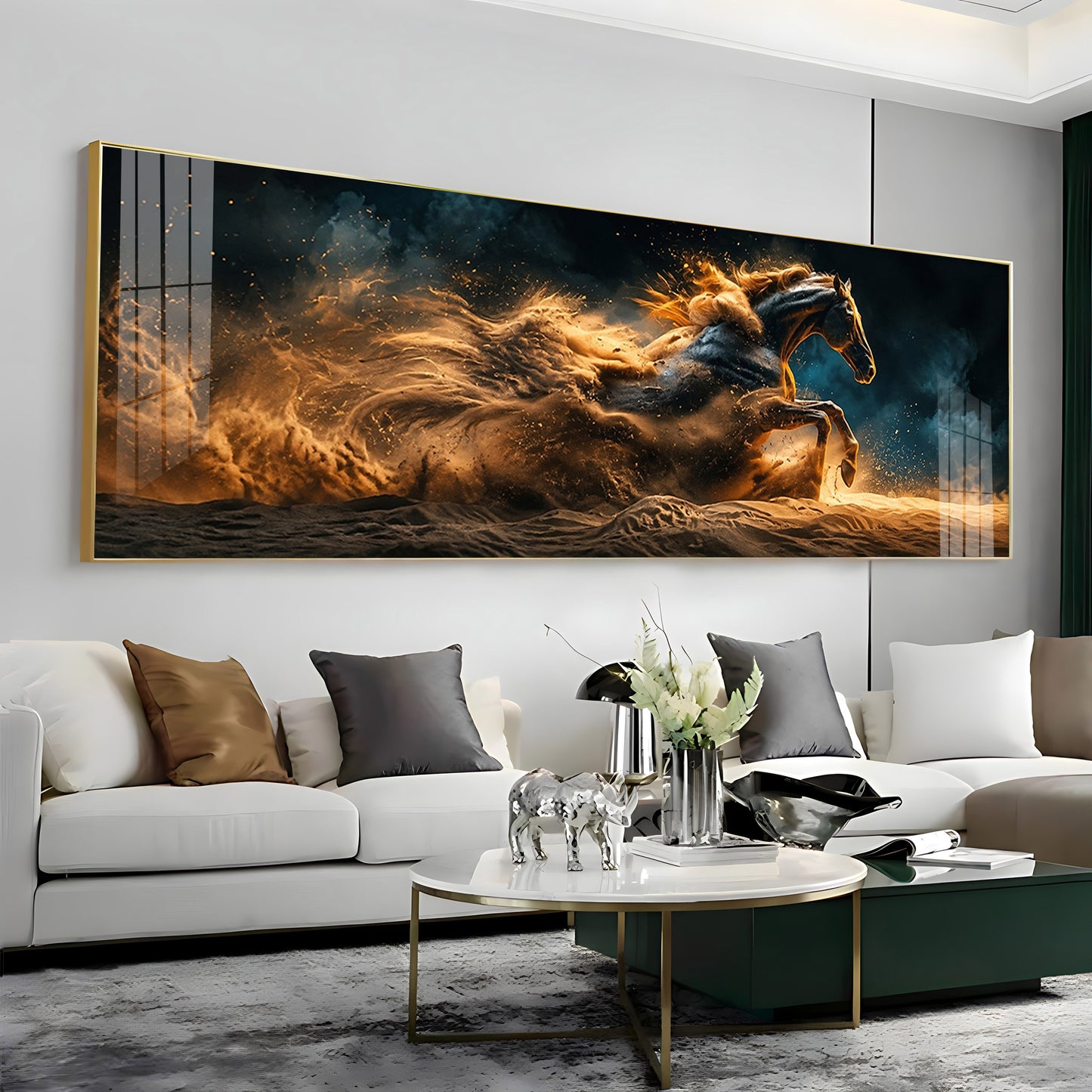 Running Horse Premium Acrylic Horizontal Wall Art