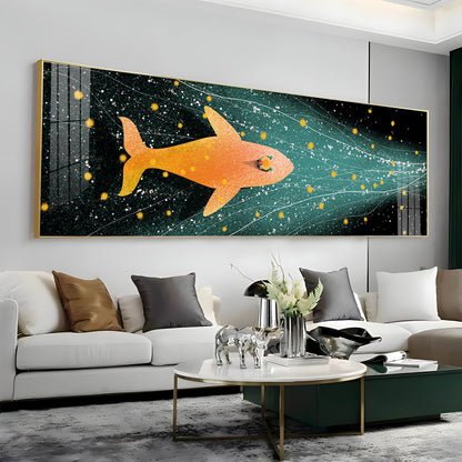 Stellar Swim Of Fish Premium Acrylic Horizontal Wall Art