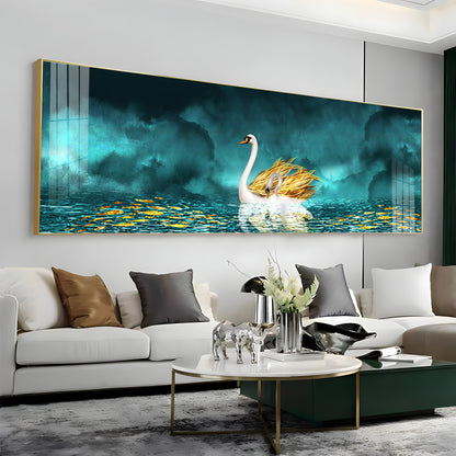 Serene Swan Drift Premium Acrylic Horizontal Wall Art