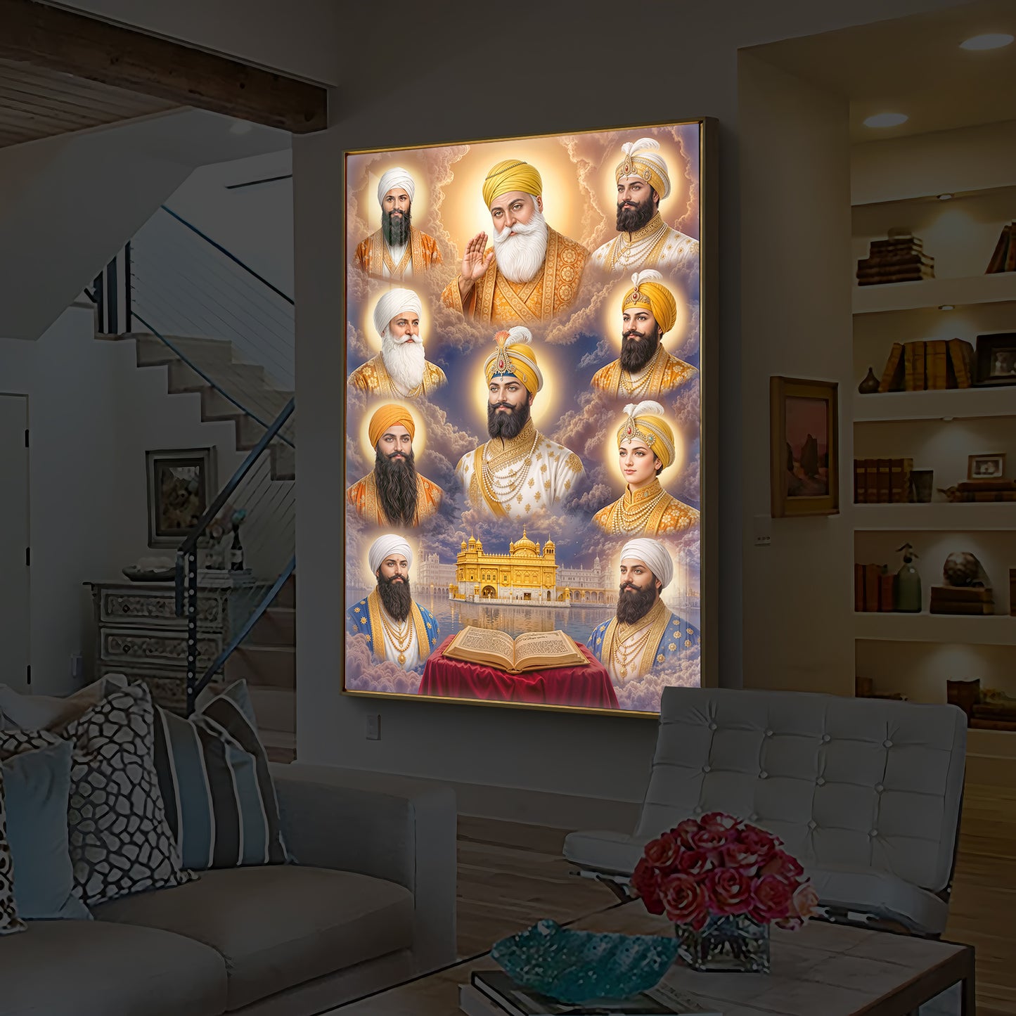 Guru's Essence Modern Luxury Backlight Vertical Wall Art