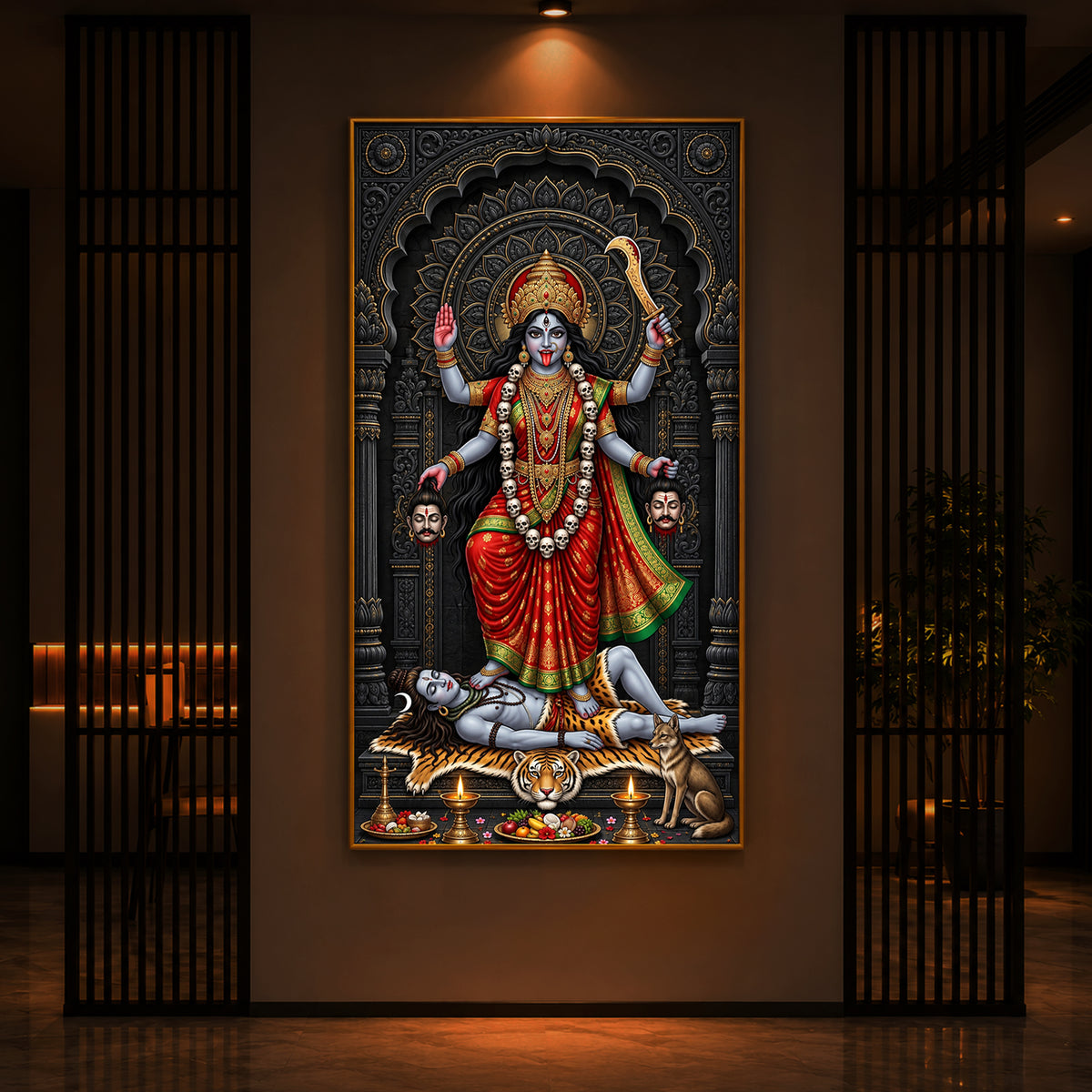 Mahakali Modern Luxury Backlight Vertical Wall Art